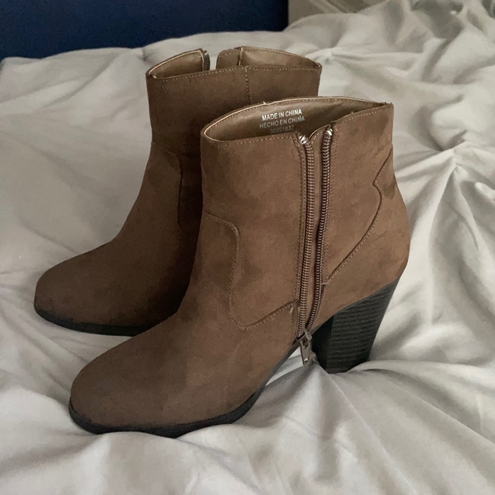 Brown Heeled Booties